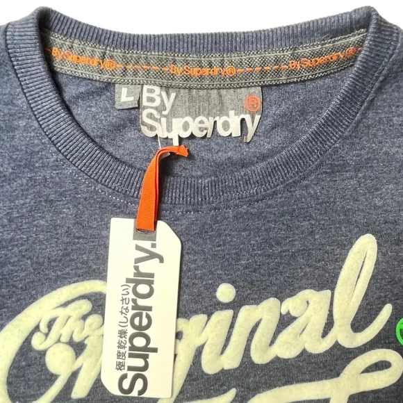 Superdry | Men’s Large | “Original Superdry Number 1 Co” Blue Crewneck T-Shirt - Picture 4 of 11